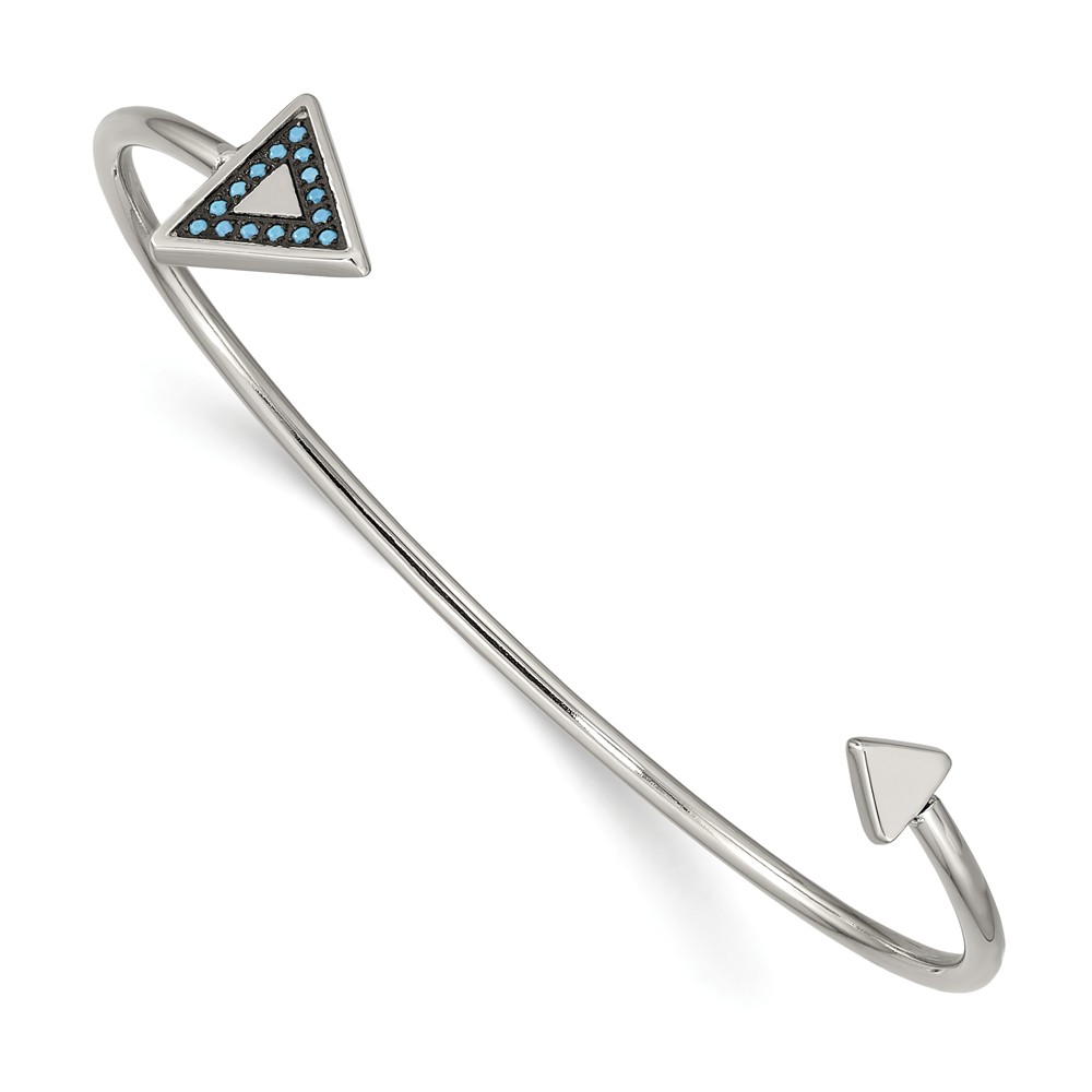 Triangle Bangles Primal Steel Stainless Steel Polished with Reconstructed Turquoise ...