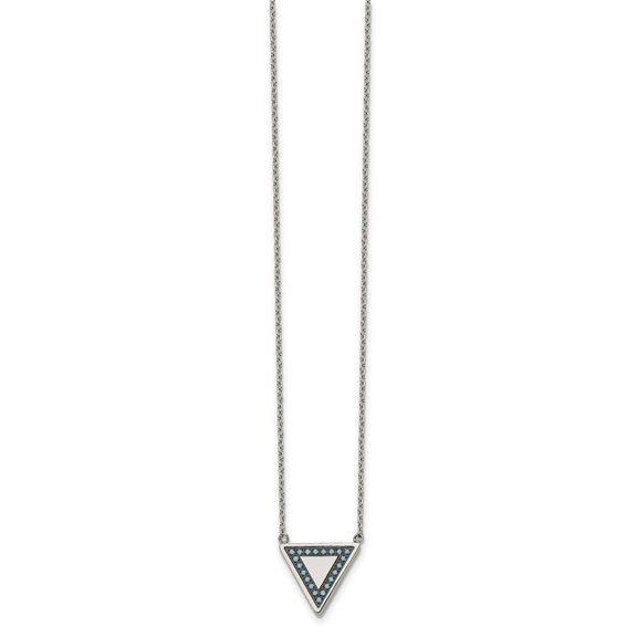 Primal Steel Stainless Steel Polished with Reconstructed Turquoise with Necklace