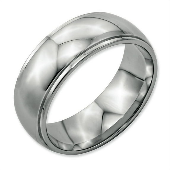 Primal Steel Stainless Steel Ridged Edge 8mm Band