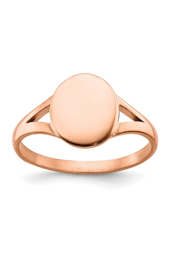 Stainless Steel Rose IP-plated Oval Disc Ring