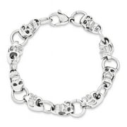 CHISEL Primal Steel Stainless Steel Skulls 8.75in Bracelet