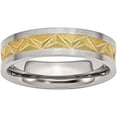 thumbnail image 1 of Primal Steel Stainless Steel Yellow IP-plated 6mm Grooved Band, 1 of 8
