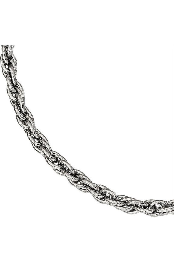 Primal Steel Stainless Steel and Textured Fancy Rope 8in Bracelet