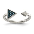 thumbnail image 1 of Primal Steel Stainless Steel with Reconstructed Turquoise Triangle Ring, 1 of 9
