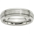 thumbnail image 1 of Primal Steel Stainless Steel with Satin Center 6mm Grooved Edge Band, 1 of 10