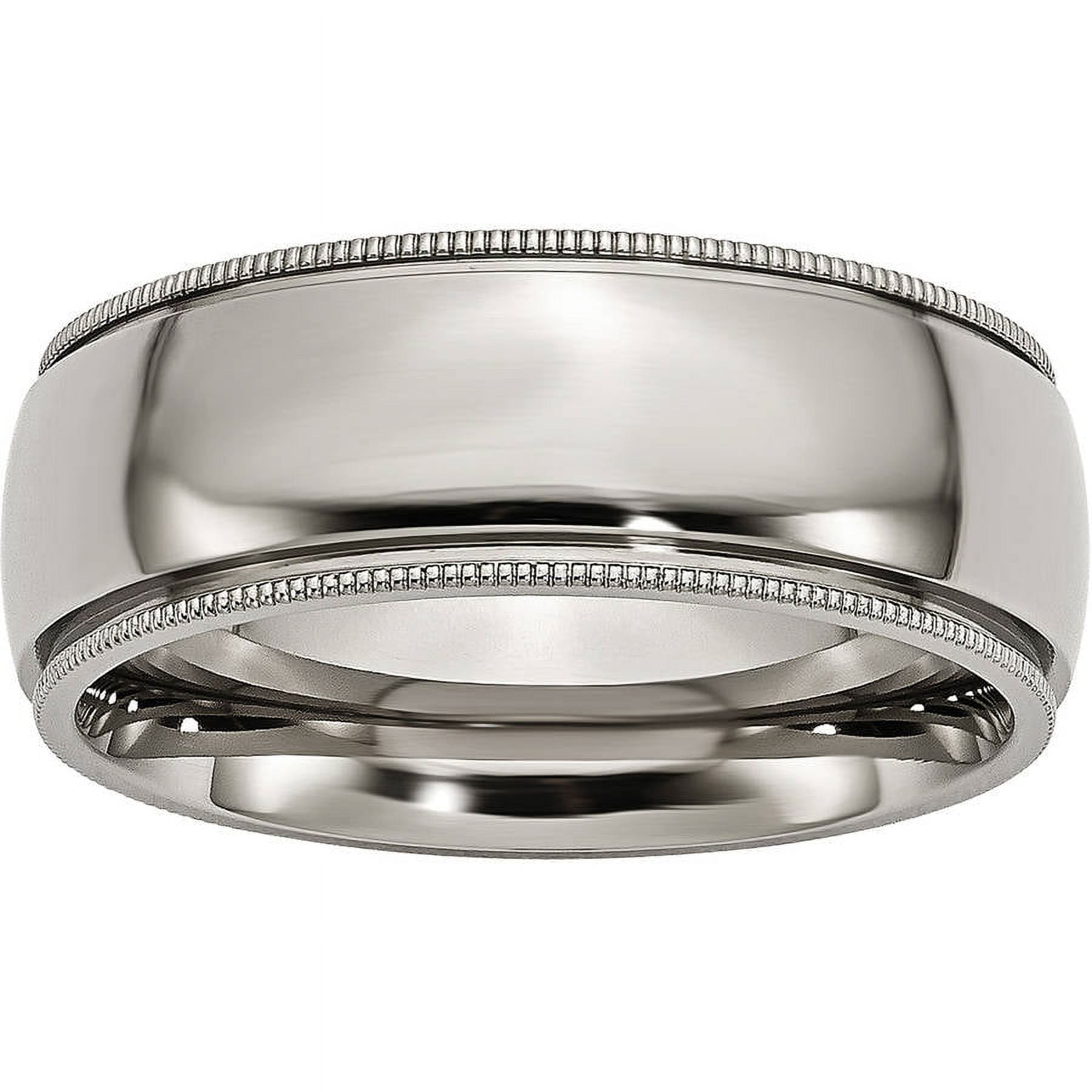 Primal Steel Titanium 8mm Grooved and Beaded Edge Band