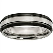 CHISEL Primal Steel Titanium Beveled Edge 6mm Black IP Plated Satin/ Band