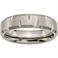 thumbnail image 1 of Primal Steel Titanium Brushed 6mm Beveled Edge Notched Band, 1 of 8