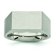 UNKNOWN Primal Steel Titanium Brushed Signet Ring