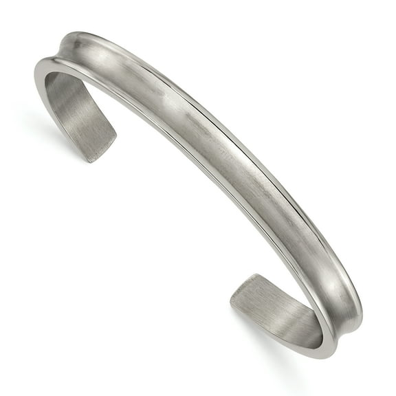 Primal Steel Titanium Brushed with Polished Edge 6.5mm Cuff Bangle