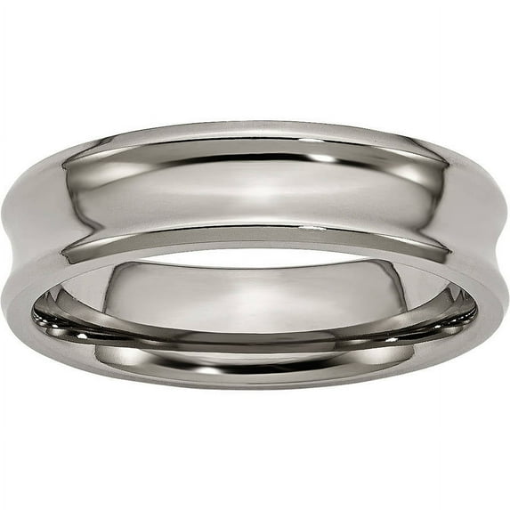 Primal Steel Titanium Concave 6mm Beveled Edge Band