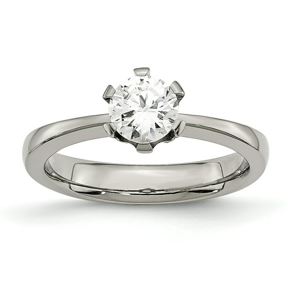 Primal Steel Titanium Cubic Zirconia Ring
