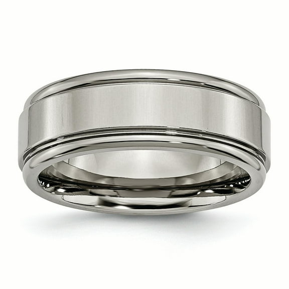 Primal Steel Titanium Grooved Edge 8mm Band