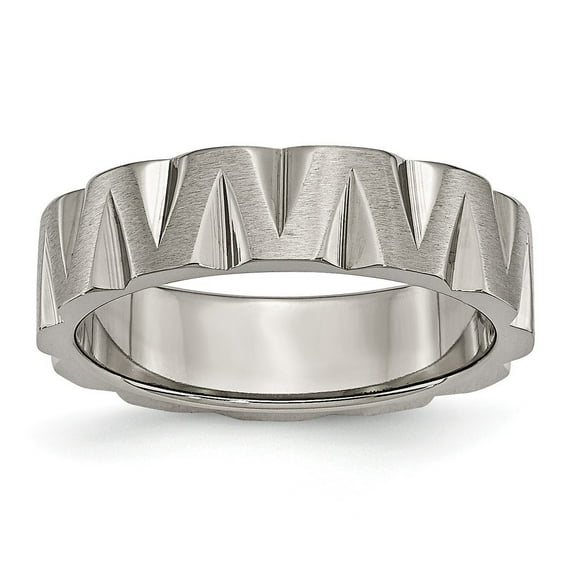Primal Steel Titanium Notched 6mm Satin Band