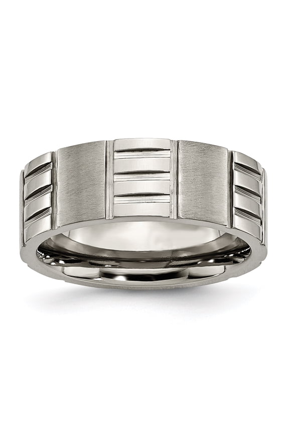Titanium Notched 8mm Satin Band