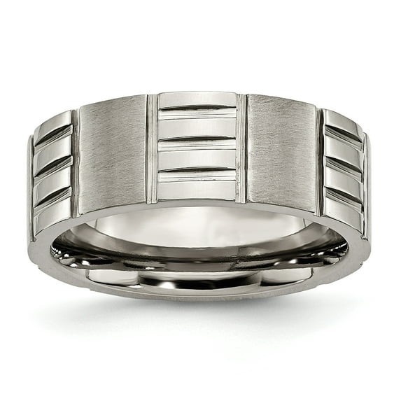 Primal Steel Titanium Notched 8mm Satin Band