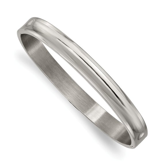 Primal Steel Titanium Polished 8mm Hinged Bangle