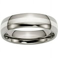 thumbnail image 1 of Primal Steel Titanium Sterling Silver Inlay 6mm Band, 1 of 9