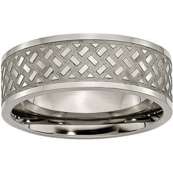 Primal Steel Titanium Weave Design 8mm Band