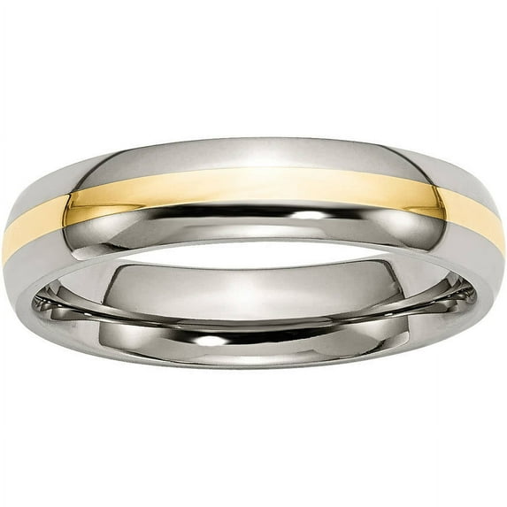 Primal Steel Titanium with 14K Yellow Inlay 5mm Band