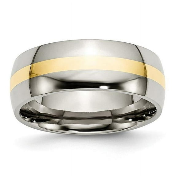 Primal Steel Titanium with 14K Yellow Inlay 8mm Band