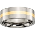 thumbnail image 1 of Primal Steel Titanium with 14K Yellow Inlay 8mm Flat Band, 1 of 7