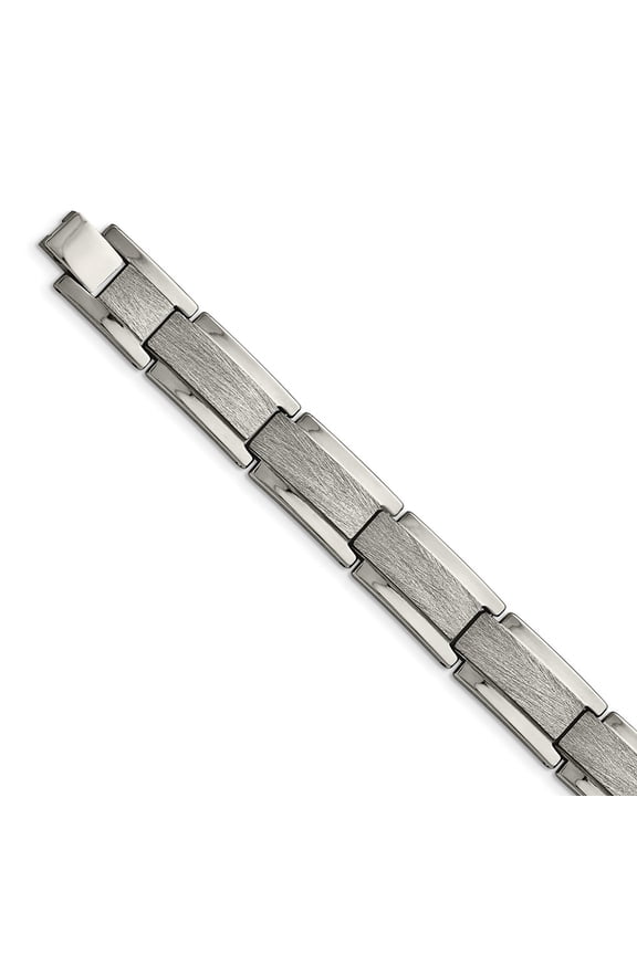Tungsten Polished and Satin 8.25 Inch Bracelet