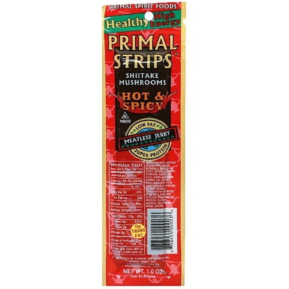 Primal Strips Jerky Meatless Shitake, 1 oz. (Pack of 24)