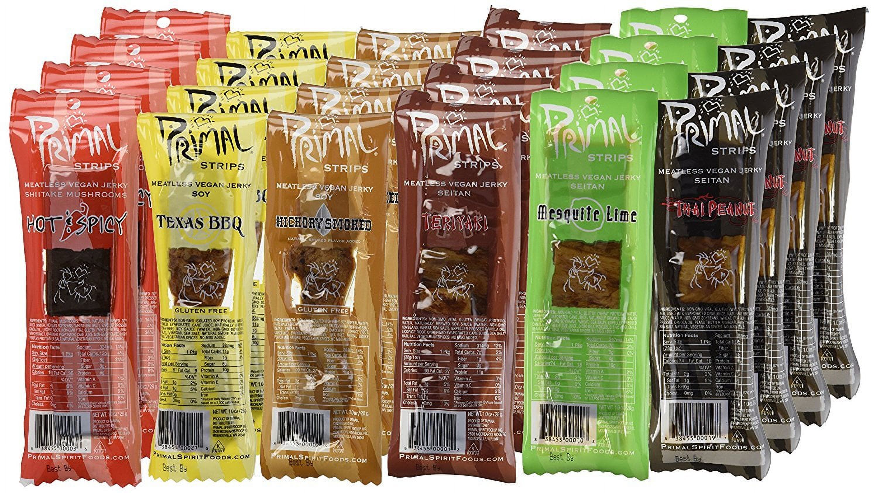 Primal Strips Meatless Vegan Jerkyvariety Gift Pack Sampler; 24