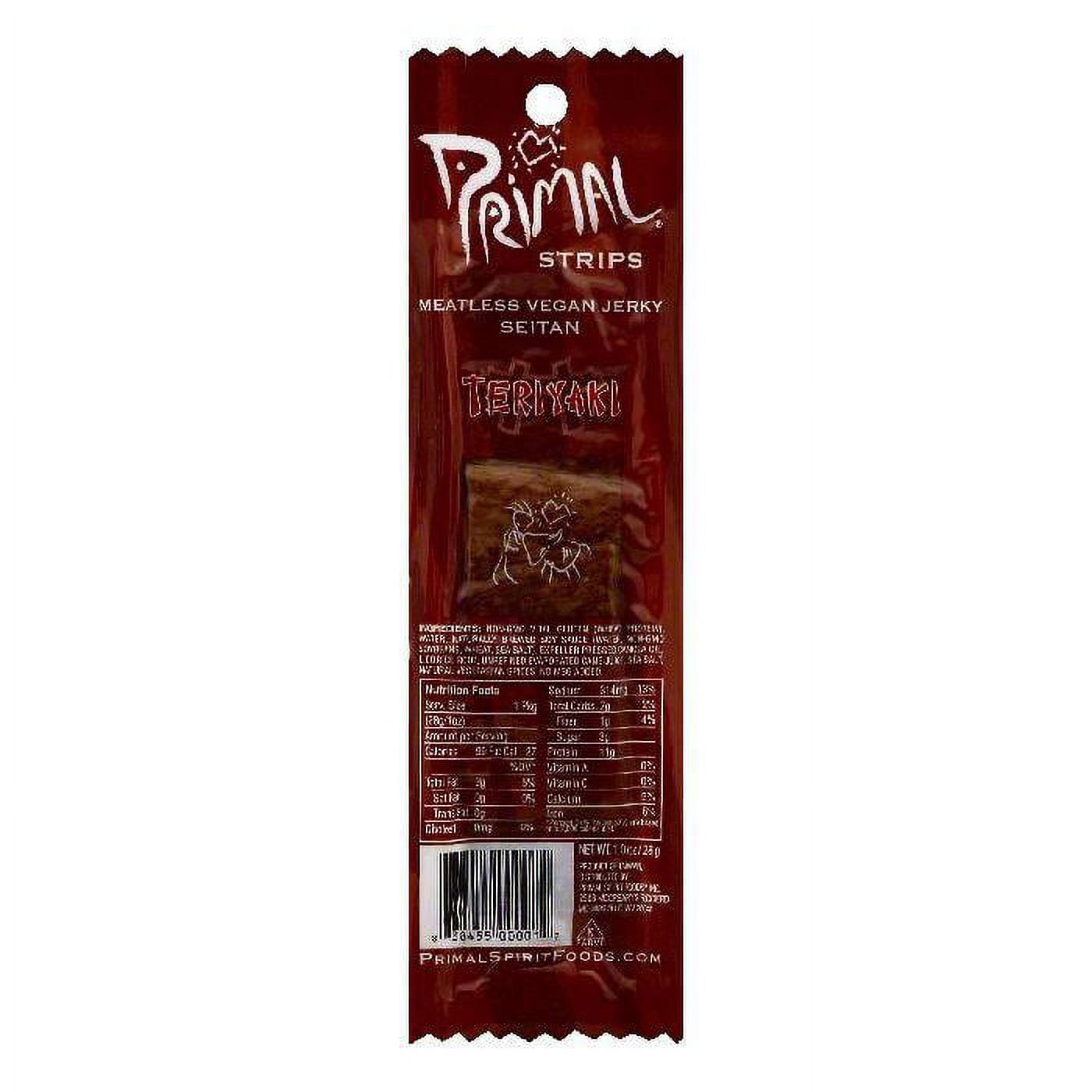 Primal Teriyaki Seitan Meatless Vegan Jerky, 1 OZ (Pack of 24