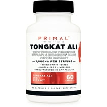 Primal Tongkat Ali Capsules (60 Capsules / 30 Servings, 1,000 mg Per Serving) | Modernized Traditional Energy and Performance Support for Men/Women - Gluten Free, Non-GMO Herbal Nutritional Supplement
