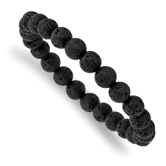 Primal Volcanic Rock Agate Beaded Stretch Bracelet