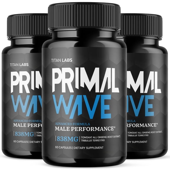 Primal Wave Advanced Formula Natural Supplement Pills for Max Strength PrimalWave 180 Capsules