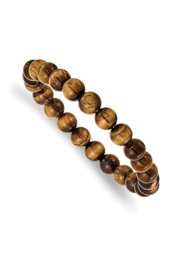 Yellow Tiger's Eye Agate Beaded Stretch Bracelet