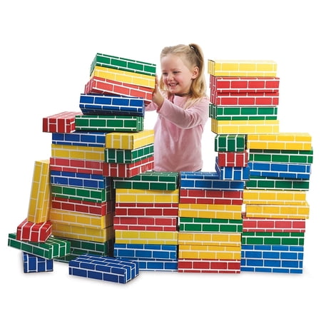 Lillian Vernon Building Bricks- Kids Indoor Play Cardboard Blocks, Set of 24, Each 9" x 4" x 2"