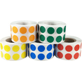 thumbnail image 1 of Primary Circle Dot Label Bulk Pack | 1/2 inch Round - 5 Colors, 1000 of Each Color, 5000 Pack, 1 of 6