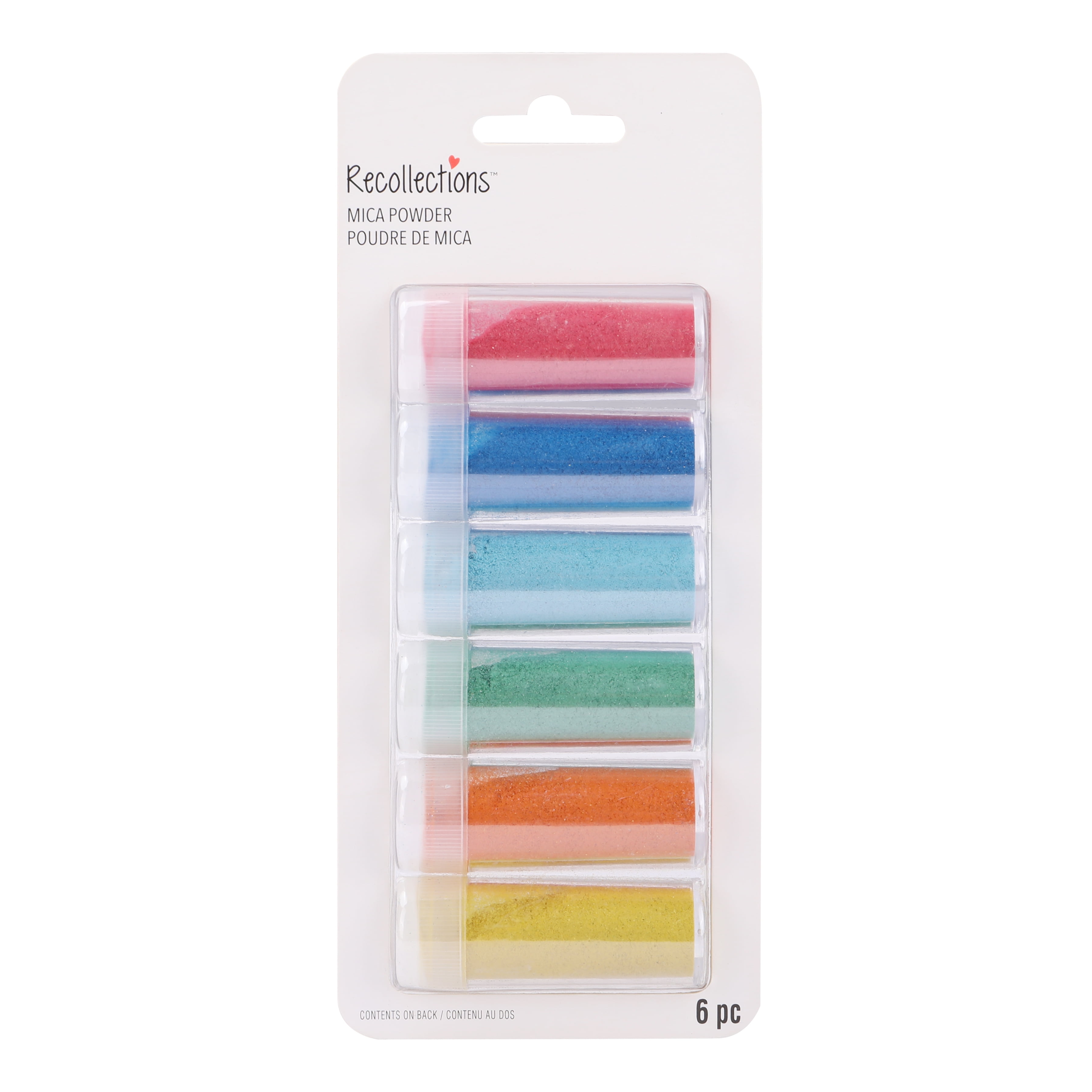 Recollections Primary Colors Mica Powder - 0.18 oz Tubes of Rich Pigment Powder for Resin, Crafts & DIY Projects, 6 Packs