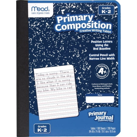 Mead Composition Notebooks 9.75" x 7.5" Primary Ruled 100 Sheets Blue Marble 3/Bundle (MEA09902-3)