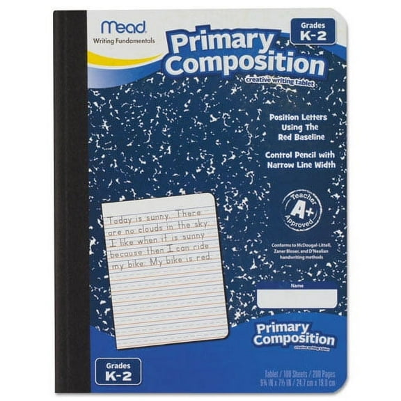 Primary Composition Book, Manuscript Format, Blue/white Cover, 9.75 X 7.5, 100 Sheets | Bundle of 5 Each