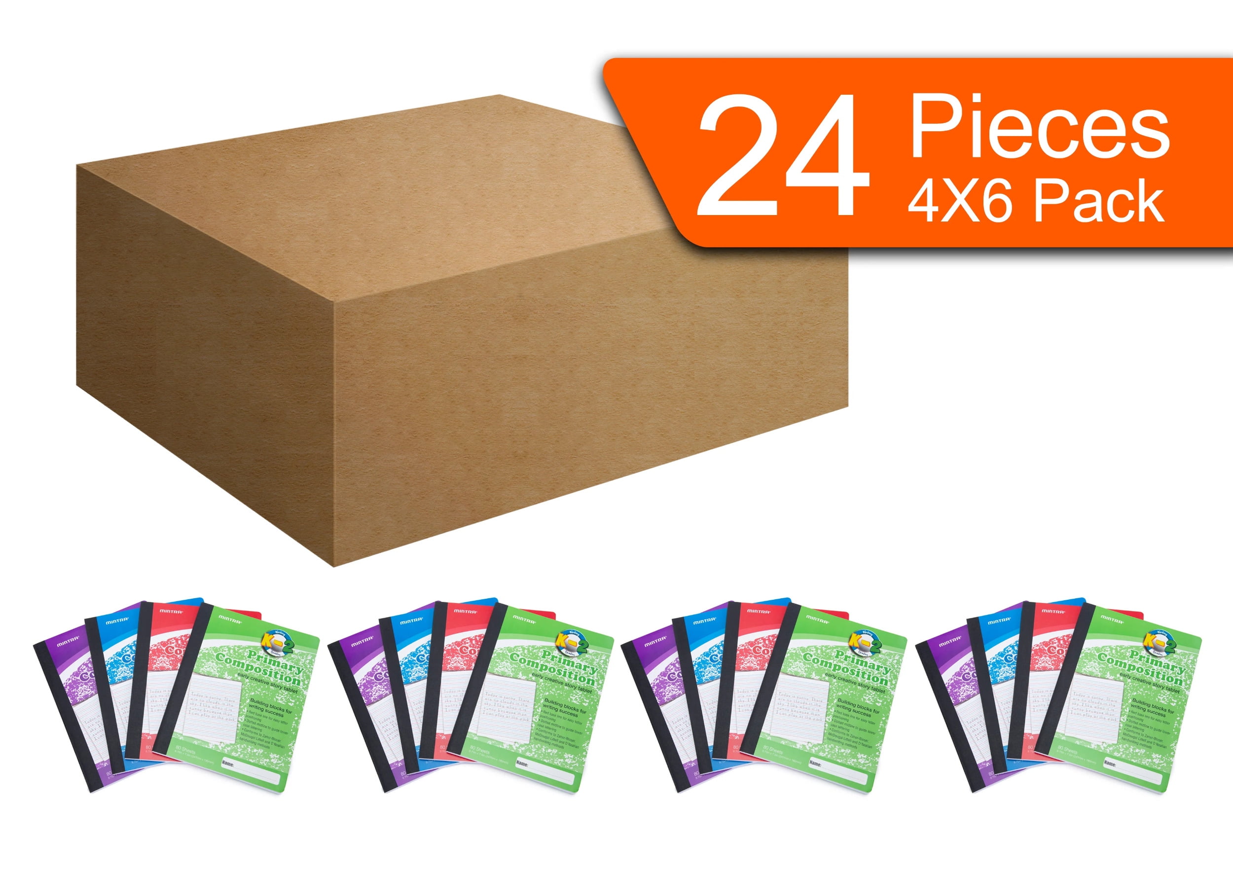 Primary Composition Notebook 24pk/Case Full Page Assorted