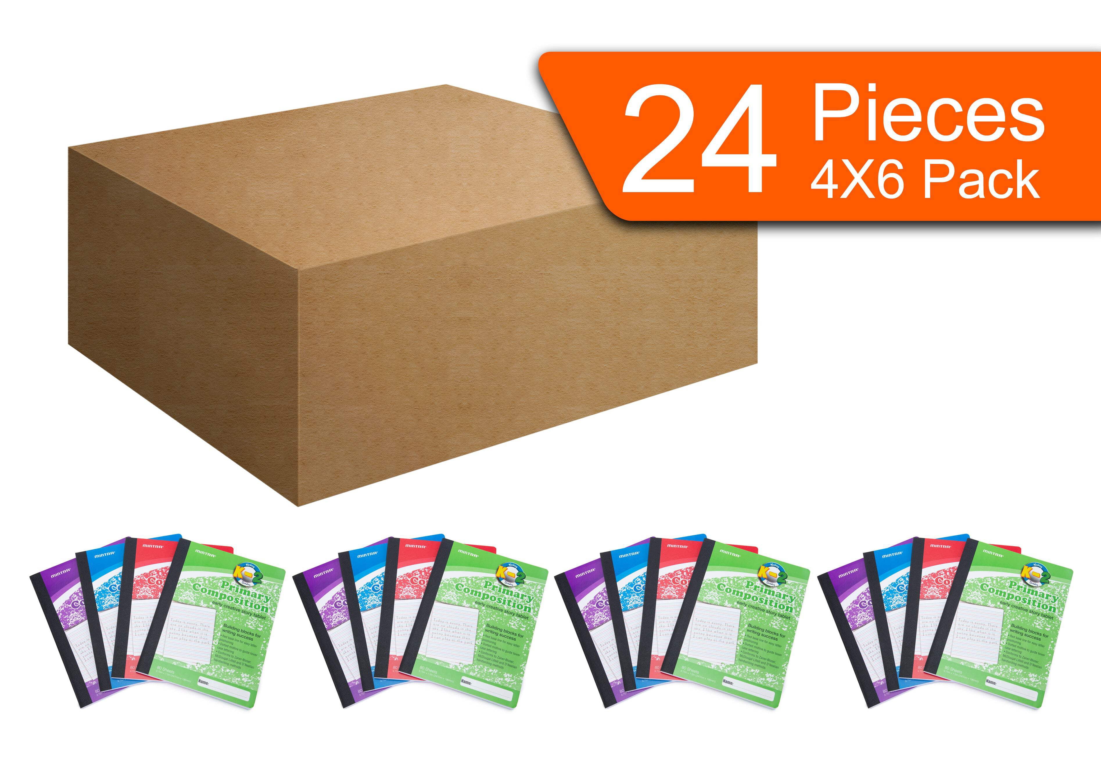 Mintra Primary Composition Notebook 24pk/Case - Full Page - Assorted - Flexible Hardcover - 10146 (09271) - 80 Sheets