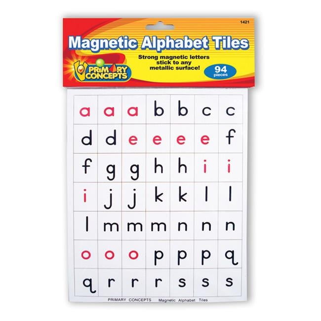 Primary Concepts Magnetic Alphabet Tiles with Red Vowels and Black Consonants