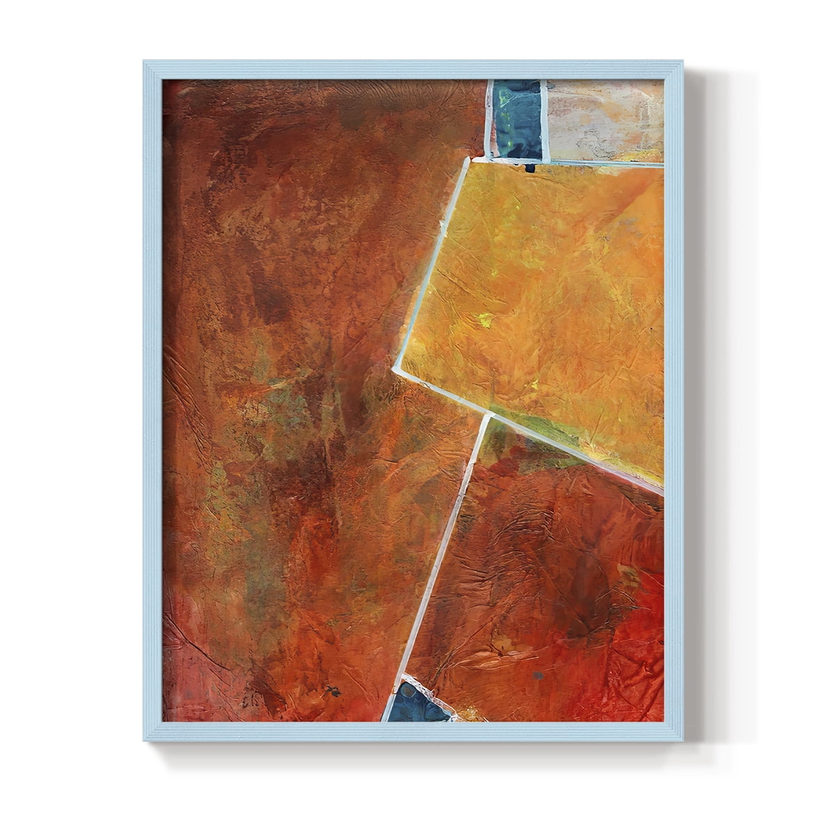 Primary Connection I Framed Print in Blue Solid Wood Framed Print No Nail Hanging