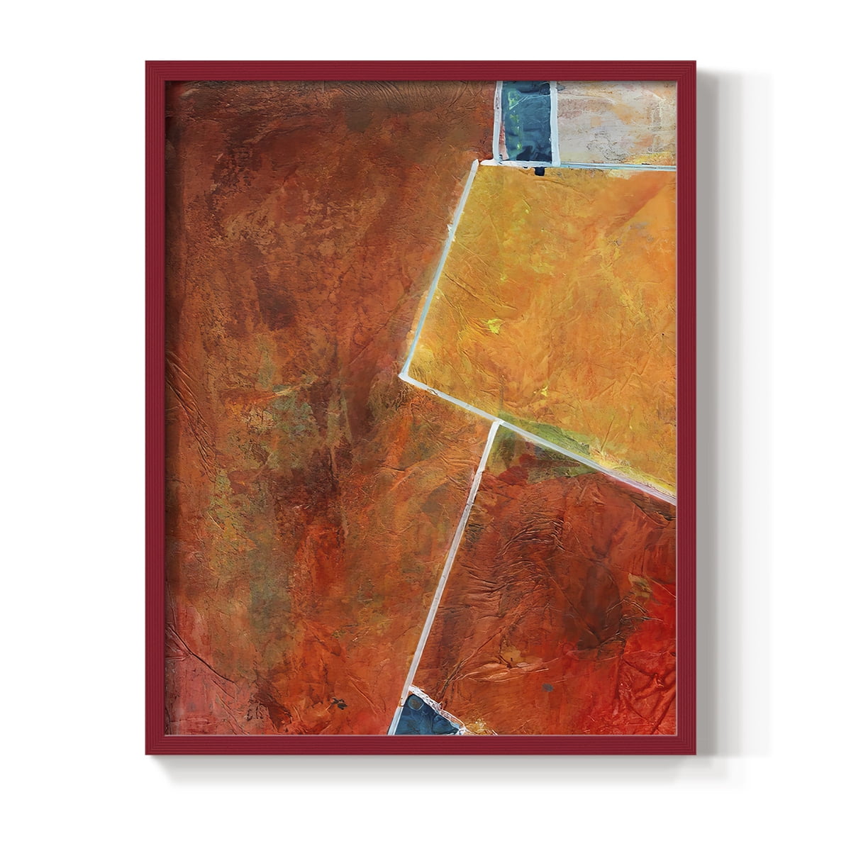 Primary Connection I Framed Print in Red Solid Wood Framed Print No Nail Hanging