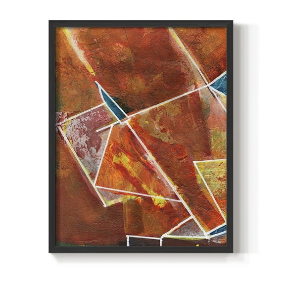 Primary Connection II Framed Print in Black Solid Wood Framed Print No Nail Hanging