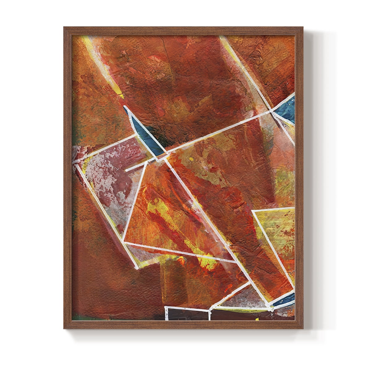 Primary Connection II Framed Print in Brown Solid Wood Framed Print No Nail Hanging
