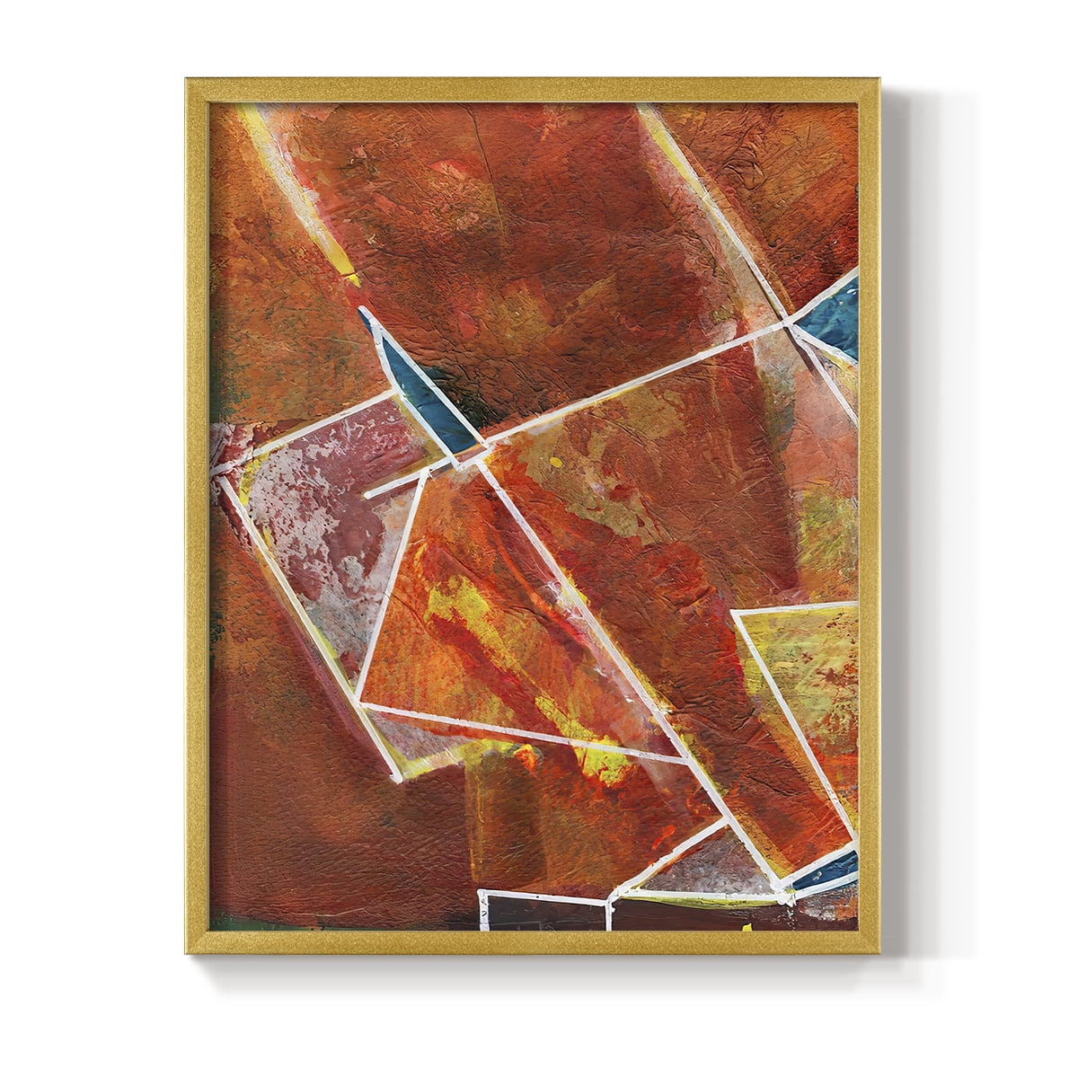 Primary Connection II Framed Print in Gold Solid Wood Framed Print No Nail Hanging