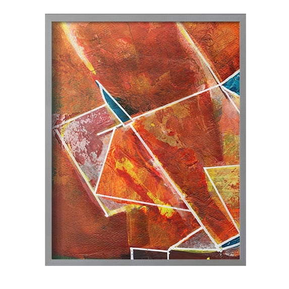 Primary Connection II Framed Print in Gray Solid Wood Framed Print No Nail Hanging