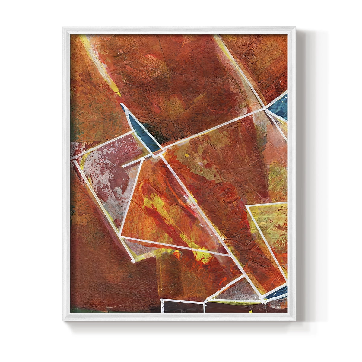 Primary Connection II Framed Print in White Solid Wood Framed Print No Nail Hanging