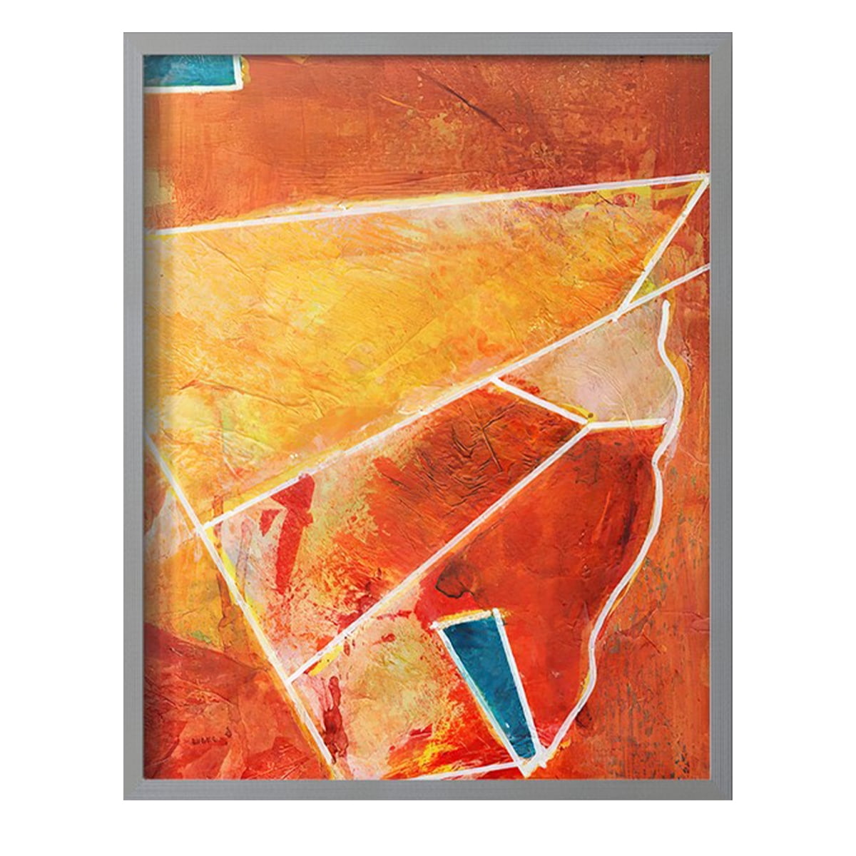 Primary Connection III Framed Print in Gray Solid Wood Framed Print No Nail Hanging